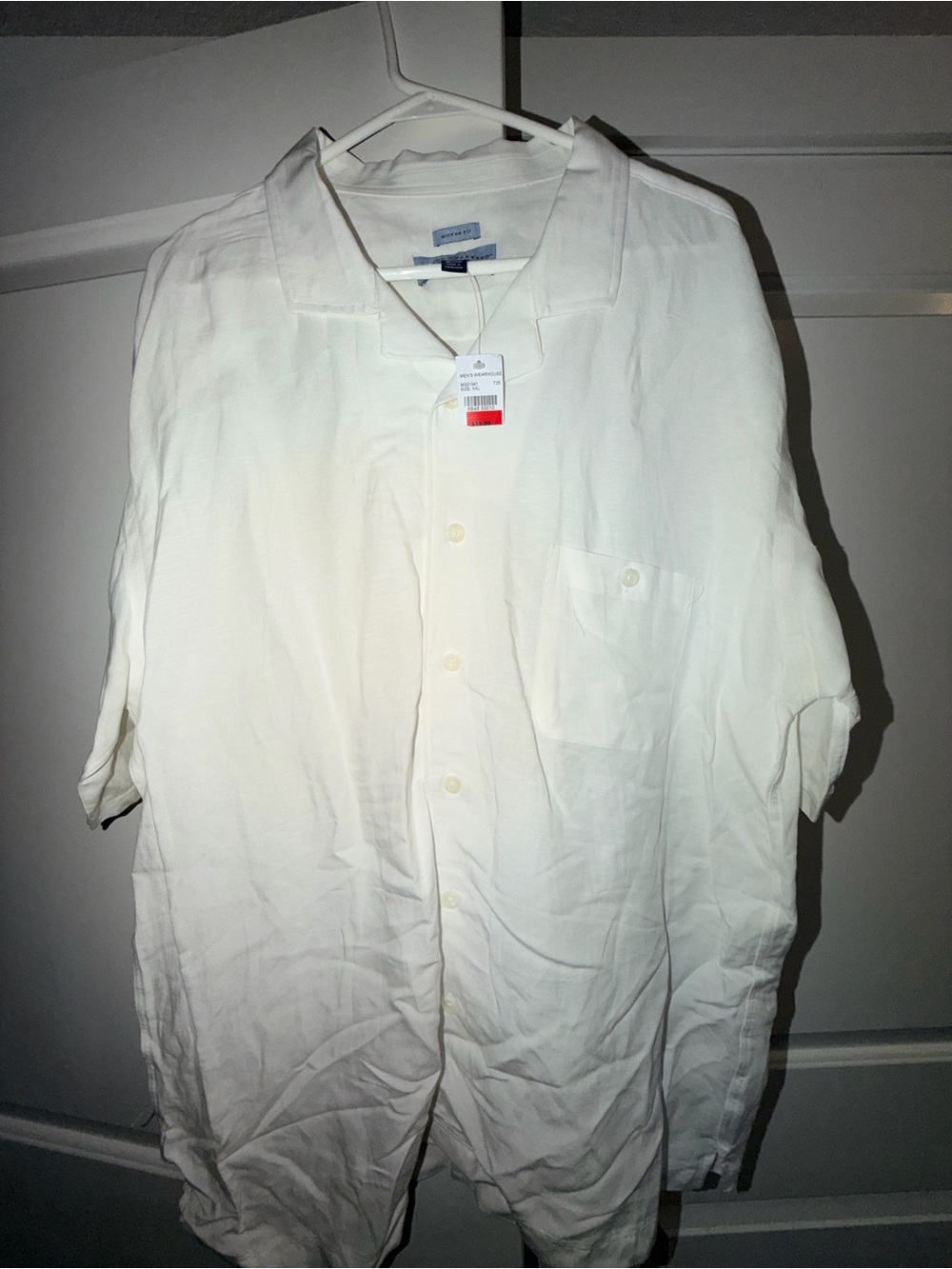 Joseph Abboud White Short-Sleeve Lightweight Shirt Jacket